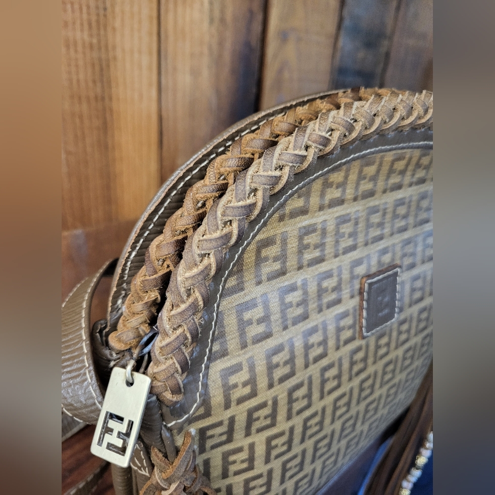 Fendi Tan and Brown Fringe Crossbody Bag - Picture 7 of 16